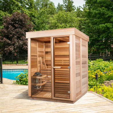 Dundalk Pure Cube CU550 Outdoor Sauna - Clear Cedar