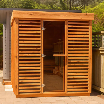 Dundalk Pure Cube CU572 Outdoor Sauna - Knotty Red Cedar