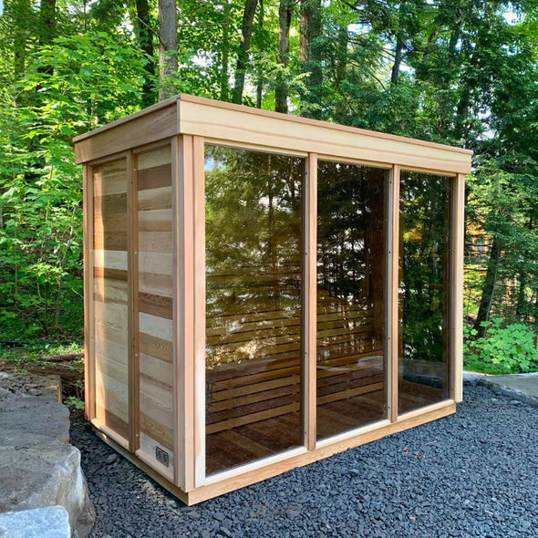 Dundalk Pure Cube CU580 Outdoor Sauna - Clear Cedar