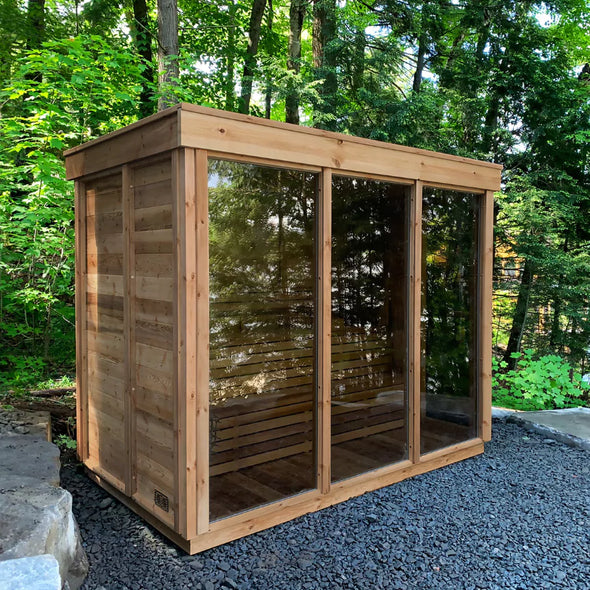 Dundalk Pure Cube CU582 Outdoor Sauna - Knotty Red Cedar