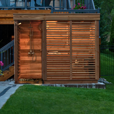 Dundalk Pure Cube CU582D Outdoor Sauna - Knotty Red Cedar